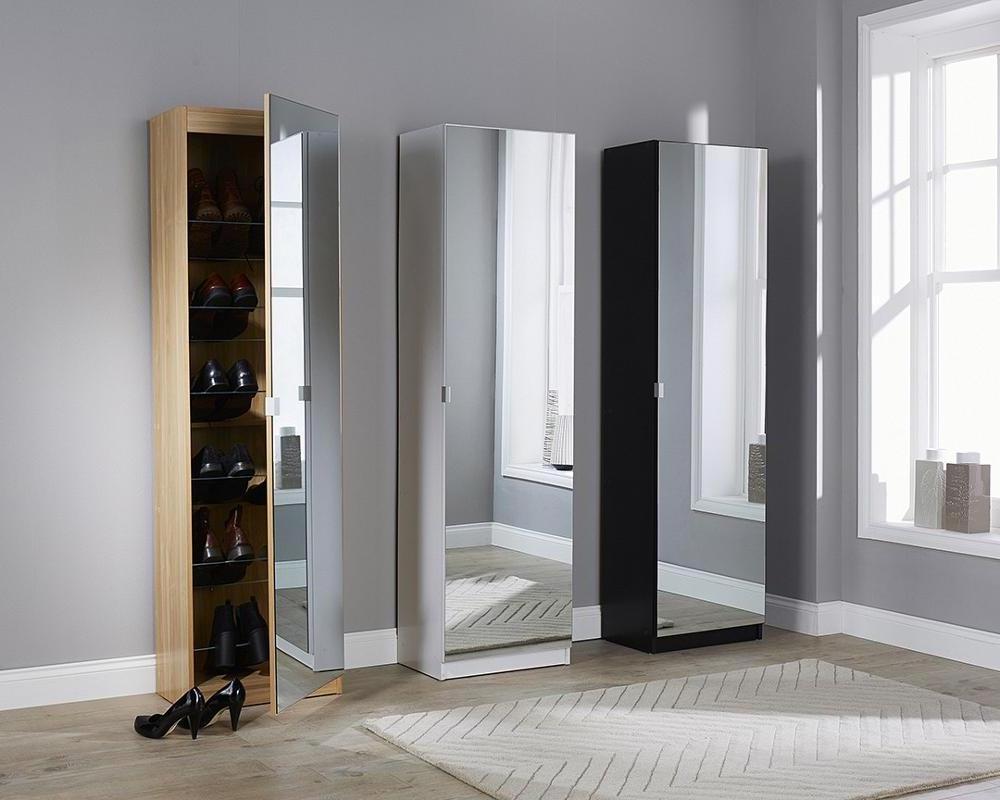 shoe cabinet with mirror