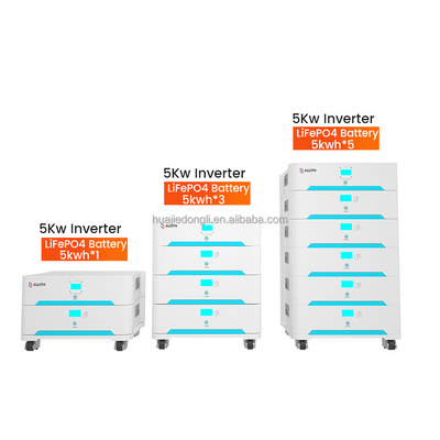 All In One 5KW inverter 5KWH LiFePO4 Battery 48V 51.2V 100Ah Lithium Ion Battery Pack Stackable 10KWH 15KWH 25KWH