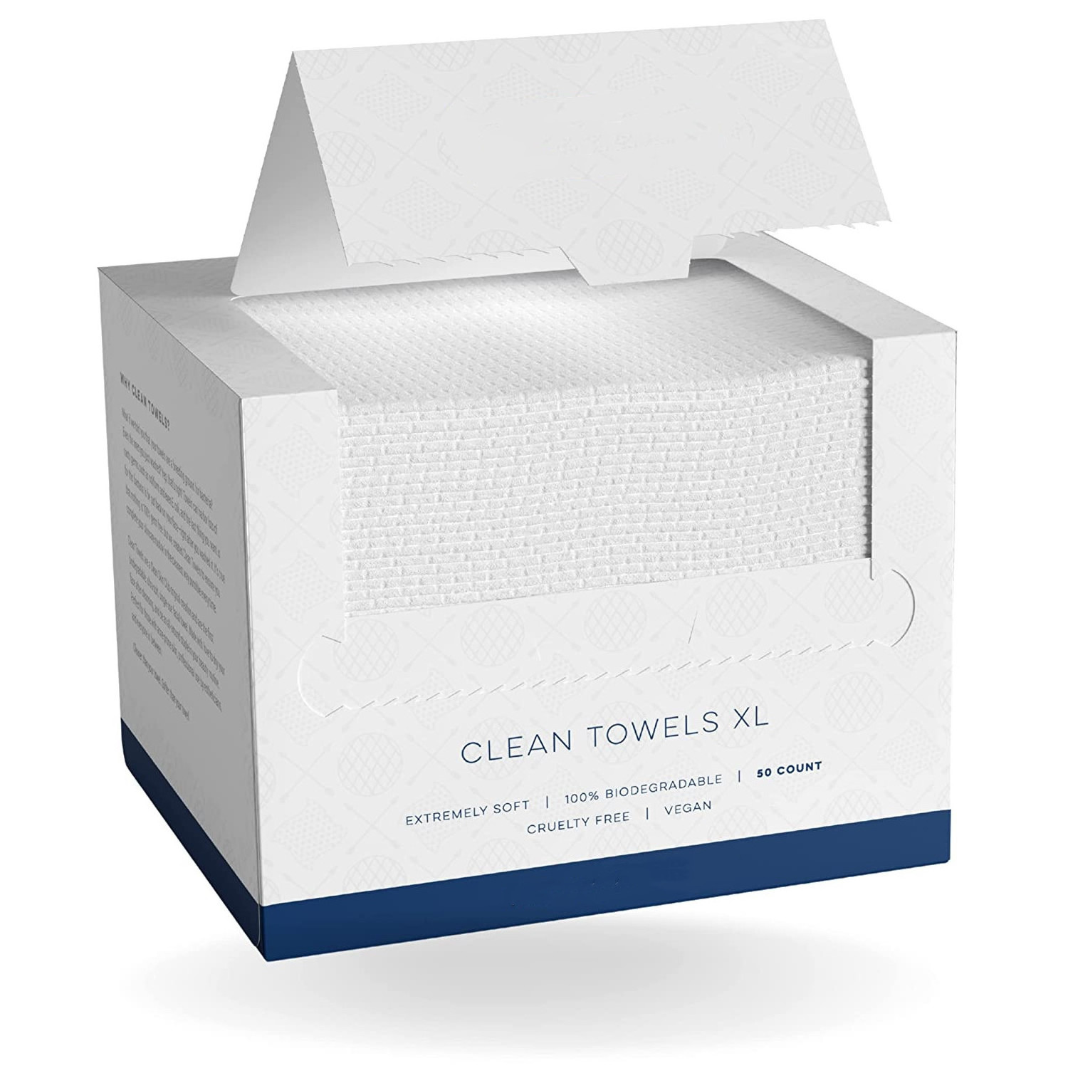 Clean towel xl 50 counts washcloths dry biodegradable facial wipes clean skin club clean towels xl disposable towel