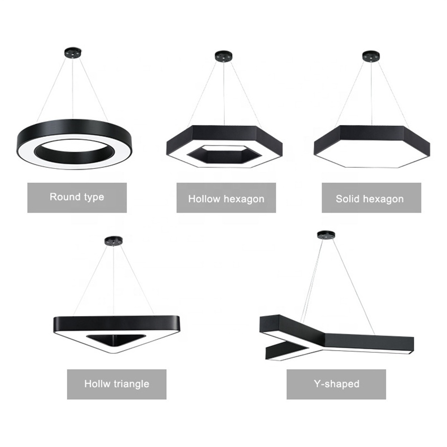 ceiling light led office pendant lamp indoor Circular office light Black and white ceiling lamp Office strip lamp Hexagonal