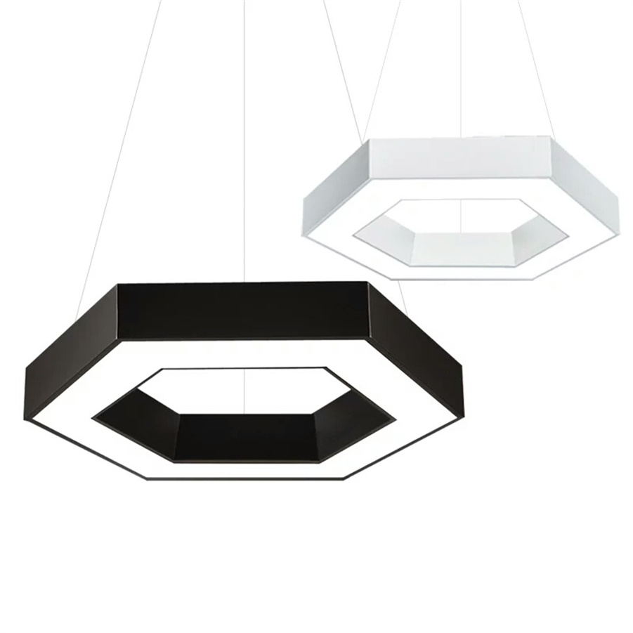 ceiling light led office pendant lamp indoor Circular office light Black and white ceiling lamp Office strip lamp Hexagonal