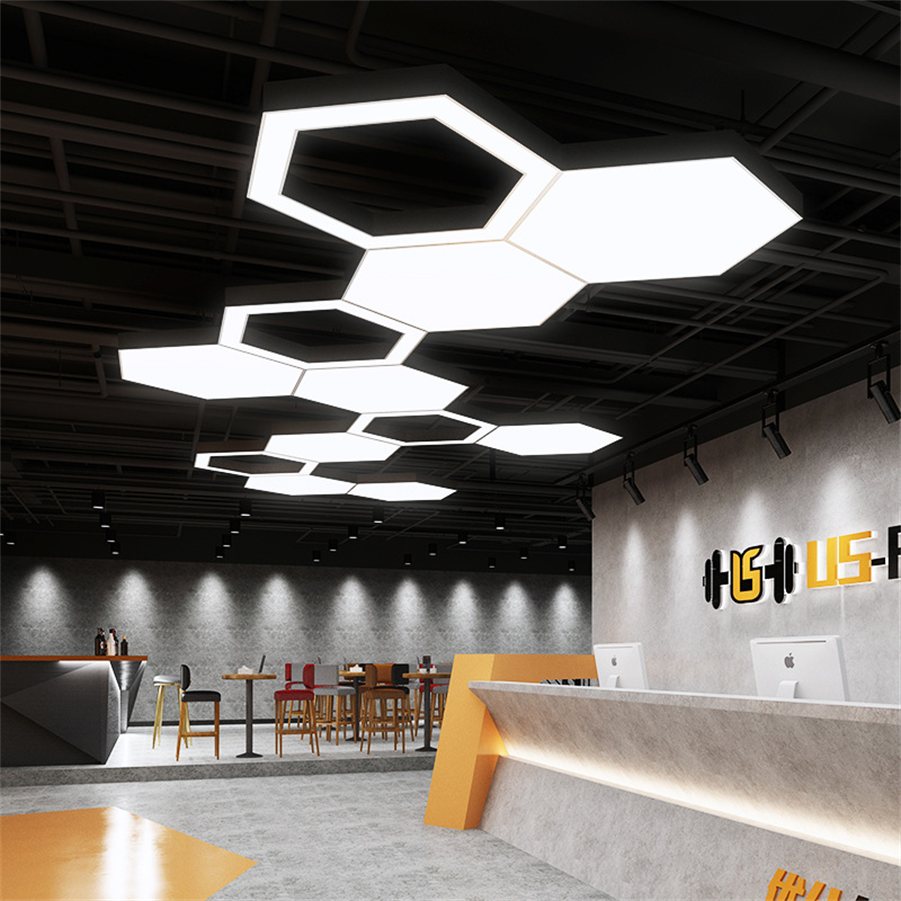 ceiling light led office pendant lamp indoor Circular office light Black and white ceiling lamp Office strip lamp Hexagonal