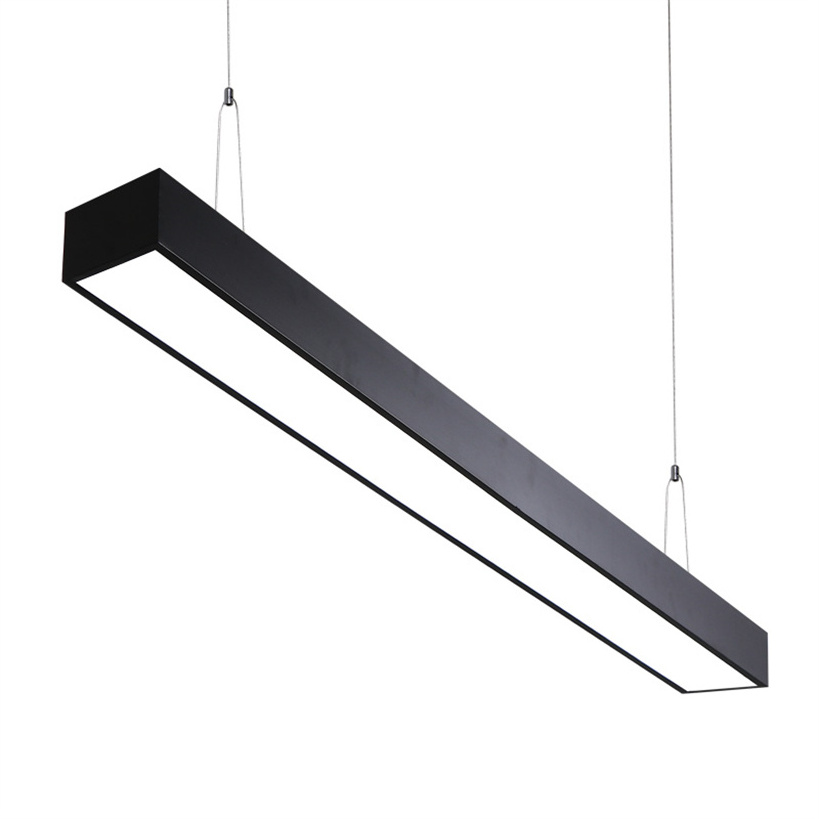 High Quality Commercial Indoor Lighting Flush Mount Black Ceiling Pendant LED Linear Light Fixture