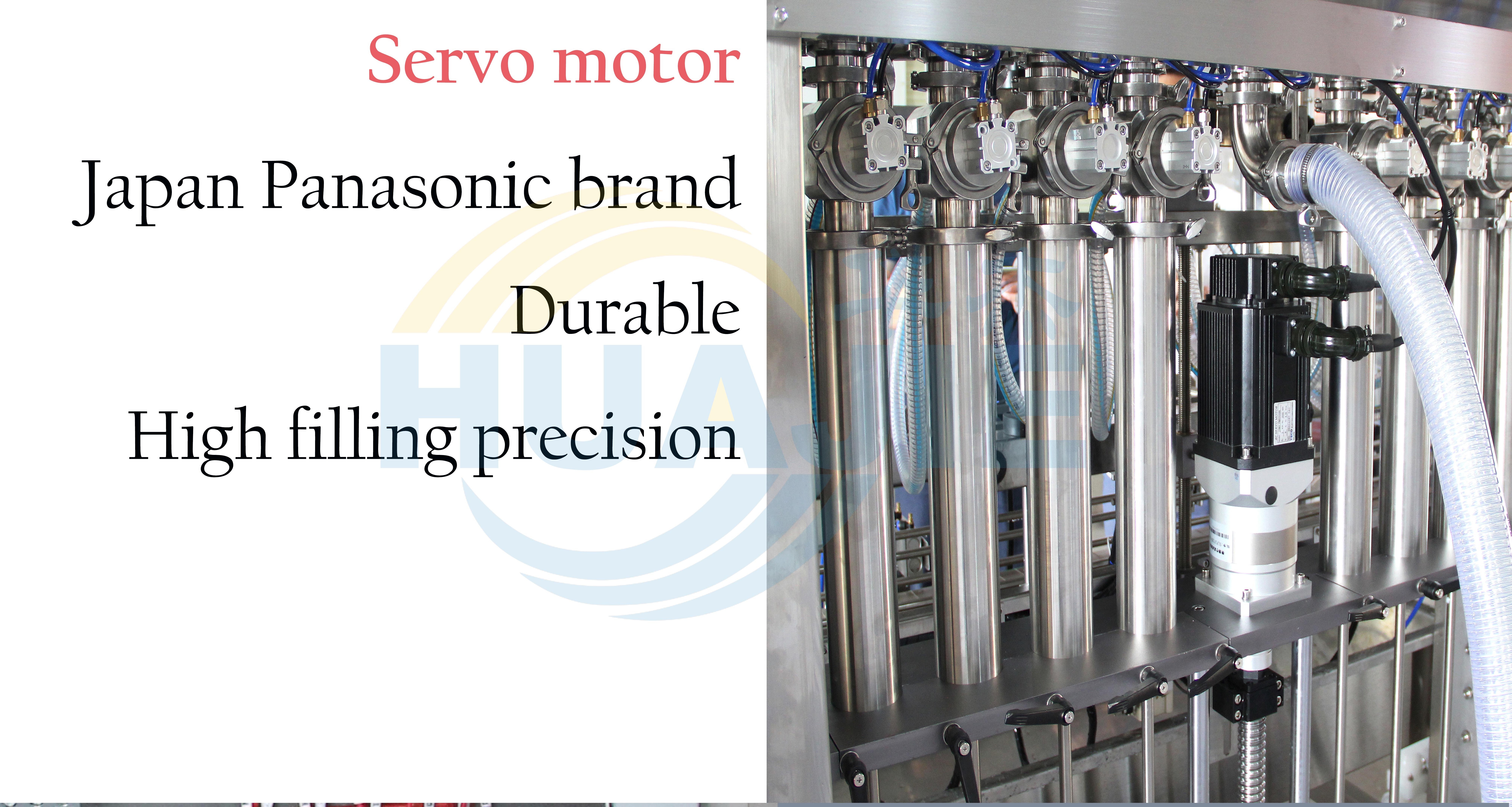 HUAJIE automatic filling machine, servo driving liquid soap/liquid cream piston type filling machine