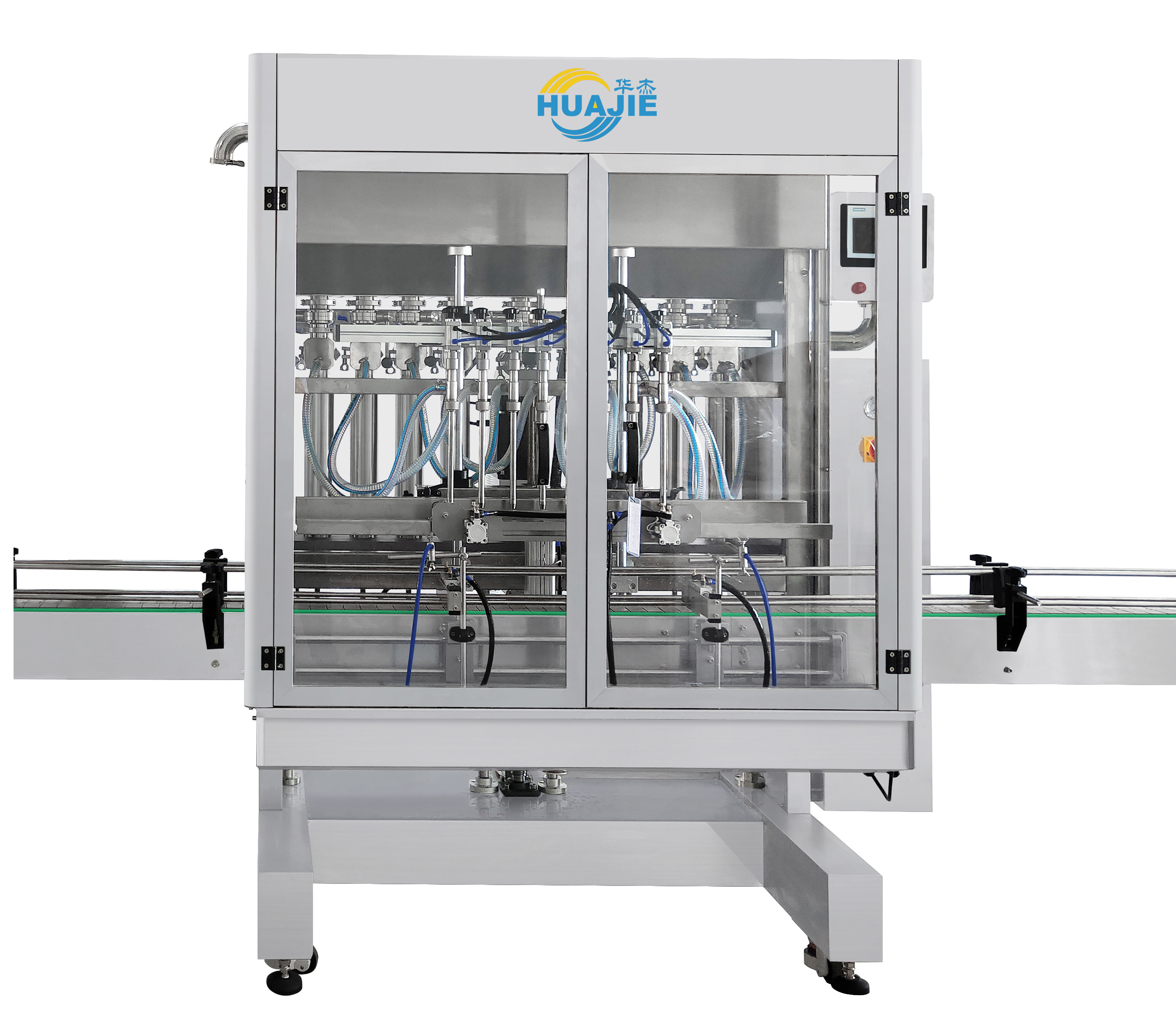 HUAJIE automatic filling machine, servo driving liquid soap/liquid cream piston type filling machine