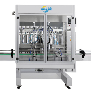 HUAJIE automatic filling machine, servo driving liquid soap/liquid cream piston type filling machine