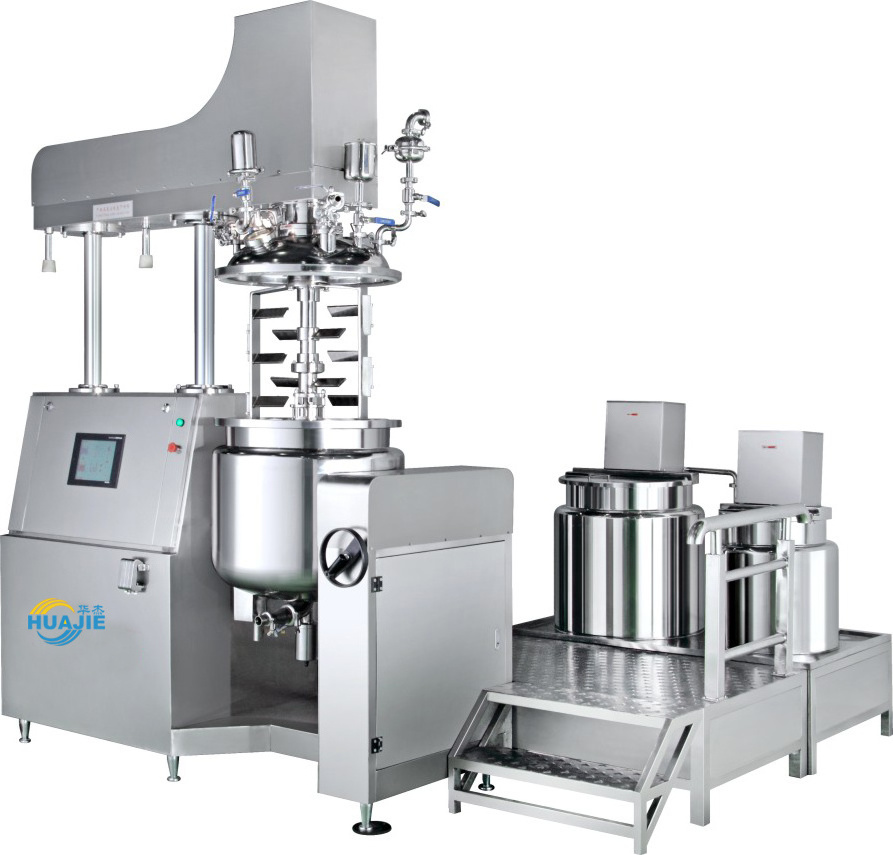 HUAJIE Industrial Toothpaste Production Line With Stainless Steel Vacuum Homogenizer Lotion ointment Face Cream Mixing Tank