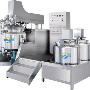 HUAJIE Industrial Toothpaste Production Line With Stainless Steel Vacuum Homogenizer Lotion ointment Face Cream Mixing Tank