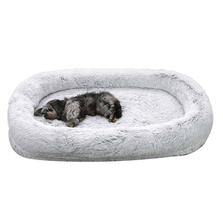 square Plush Human Large  xxl giant luxury  fabric cat Dog Kennel warming Pet Bed with Pillow