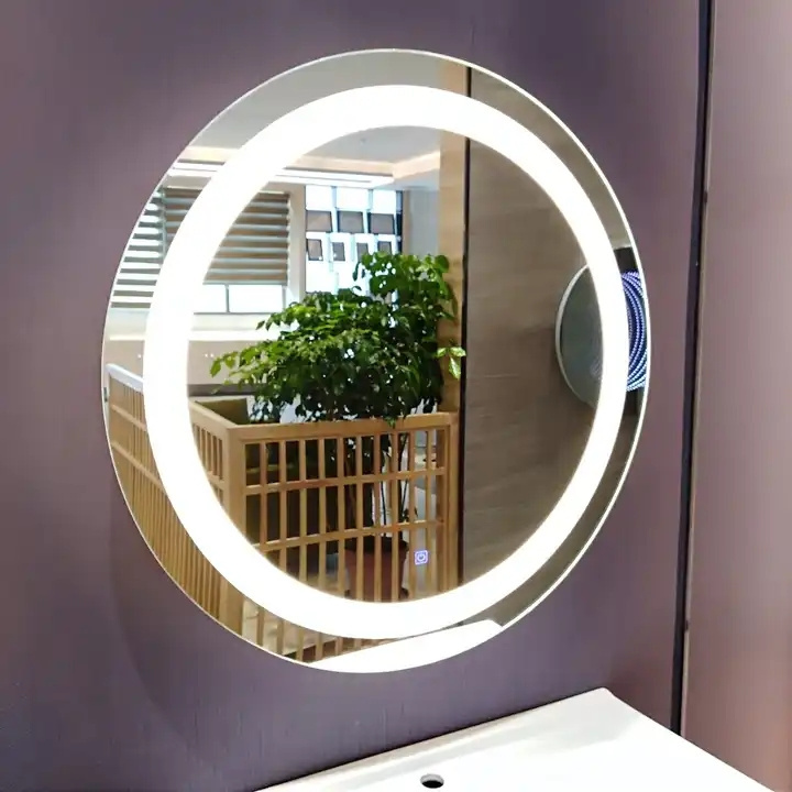 circle toilet chinese arch round led mirrors decor wall large full length stickers wall in bathroom mirror touch sensor switch