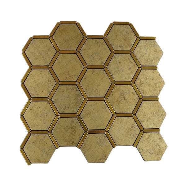 Hexagon Aluminum Plastic Mosaic Tile Self Adhesive Tiles for Walls And Floors And Kitchen Backsplash