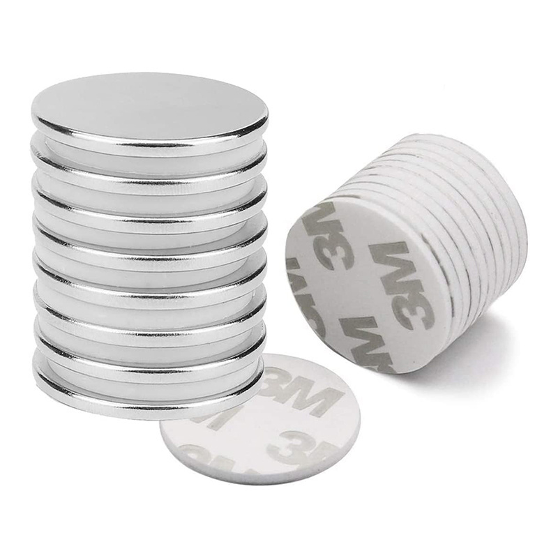 Custom Disc 3M Magnet Adhesion N35 N42 N48 N52 Circular Round Disc Magnet with 3M Self-adhesive