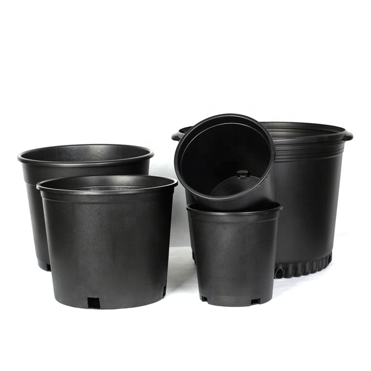 3 HDPE Gallon Pot Black Premium Black Hard Plastic Nursery Plant Container Garden Planter Growing Pots