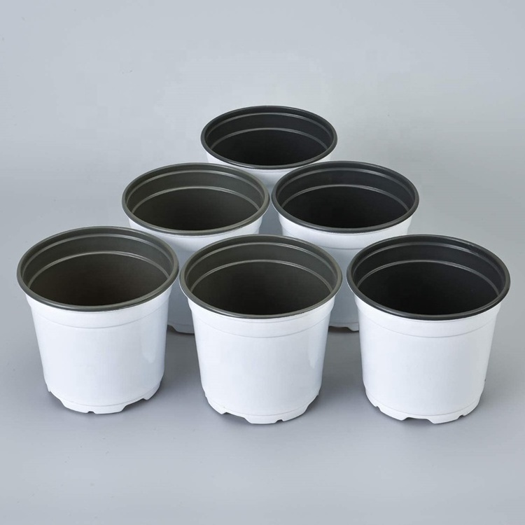 Durable 90 100 120 130 140 150 160 180mm Plastic Plant Nursery Double Color Flower Pot For Plants