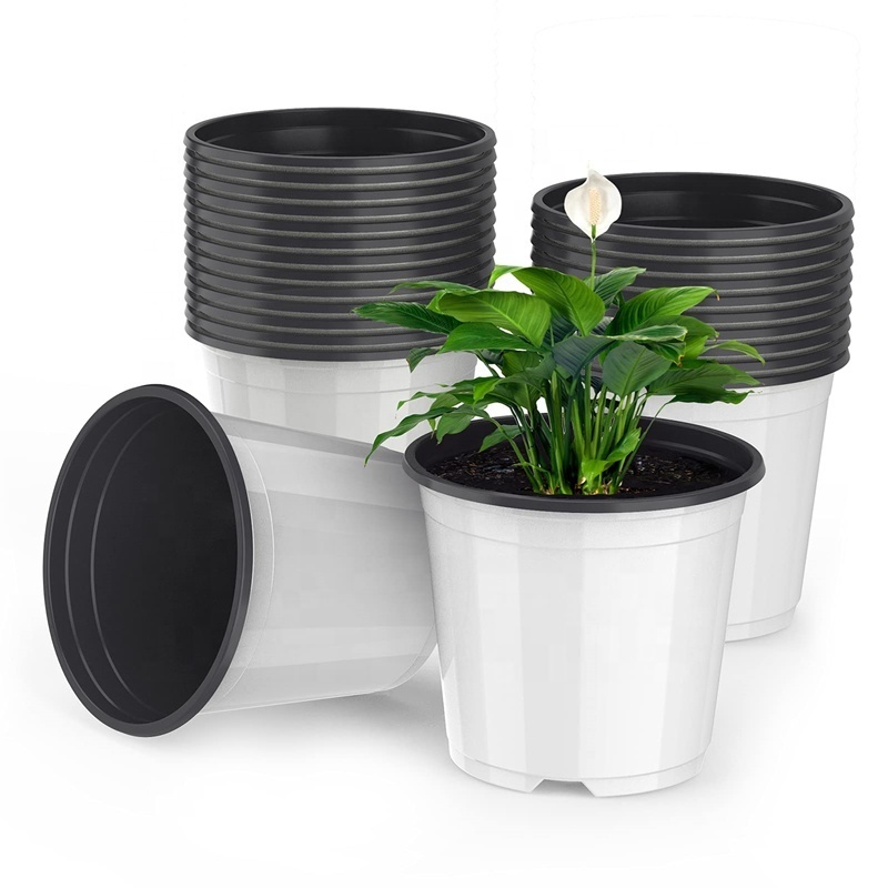 130 x 115 x 88mm Durable Double Color Plastic Flower Pot 8 Size Small Plant Nursery Flower Pots