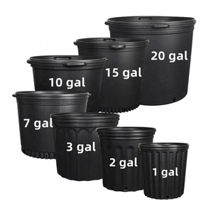 Factory Price 1 2 3 5 7 10 15 20 25 Gallon Durable Greenhouse Black Plastic Nursery Grow Pots