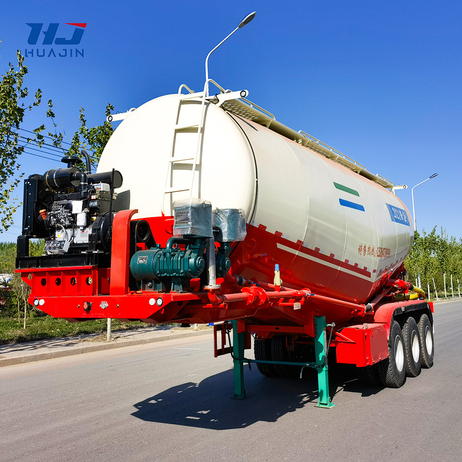 Bulk Cement Tank Trailer 3axle Fly Ash Cement Bulker Silo Tanker Pneumatic Semi Truck Trailer For Sale