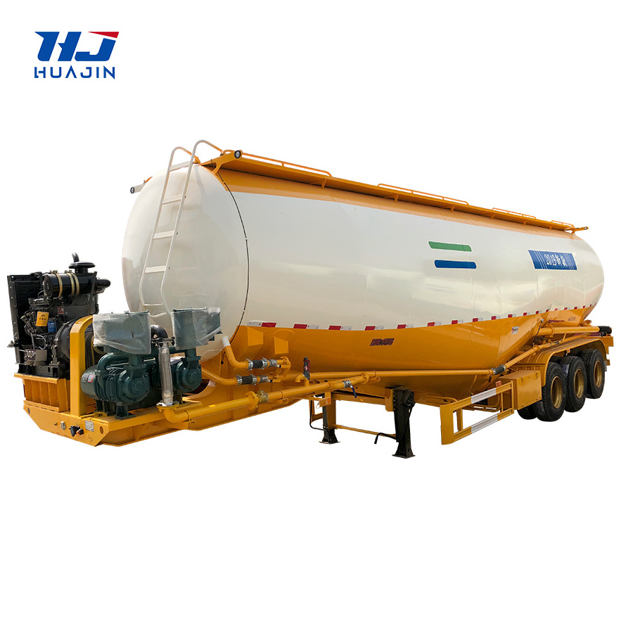 Bulk Cement Tank Trailer 3axle Fly Ash Cement Bulker Silo Tanker Pneumatic Semi Truck Trailer For Sale