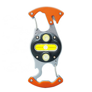 HUAJU INDUSTRIAL Versatile Portable Mini Dual-Light Flashlight with Strong Magnet Seat Belt Cutter COB LED Work Light