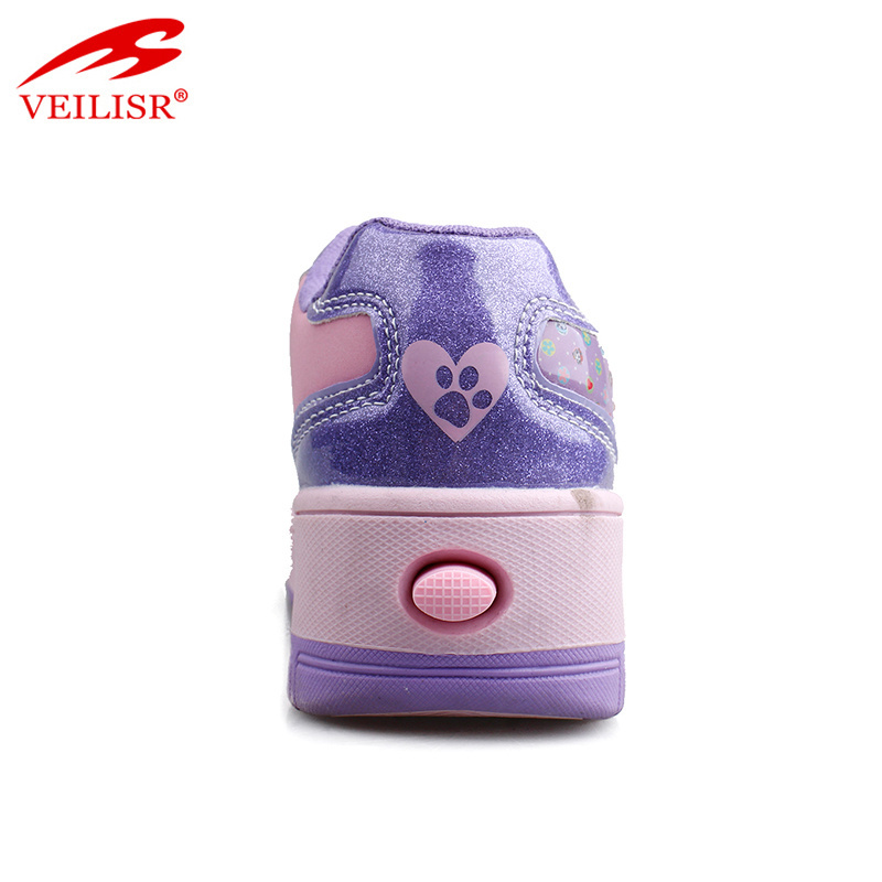 Outdoor PU upper children 1 wheel sneakers kids roller skate shoes