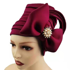 Multiple Colour African Style Head Wrap Turban Hats Fashion Flower Knot Women Muslim Headscarf Hat for Women