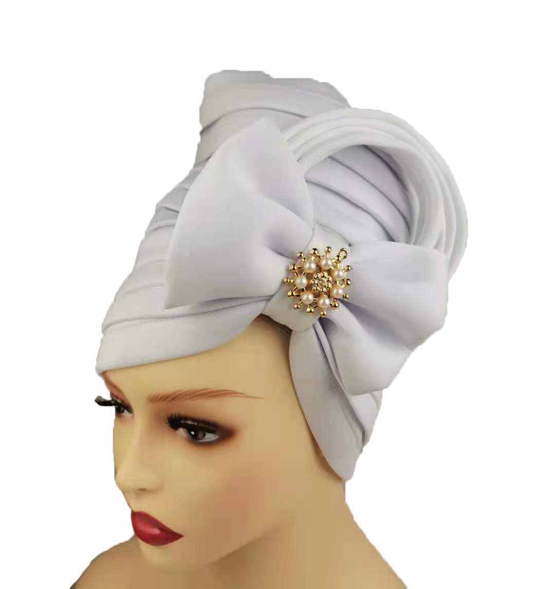 Multiple Colour African Style Head Wrap Turban Hats Fashion Flower Knot Women Muslim Headscarf Hat for Women