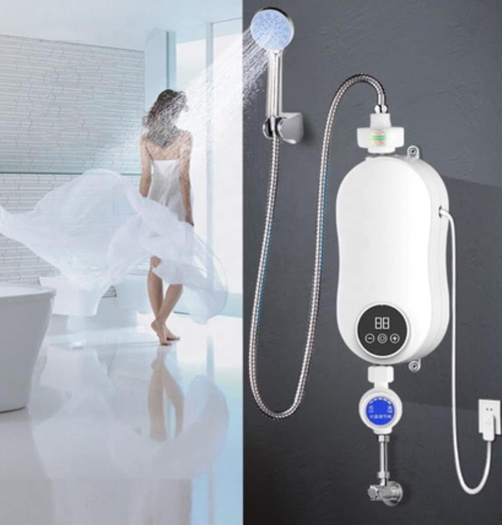 Electric Water Heater Shower Electric Tankless Shower Hot Water Faucet Kitchen Bathroom Instantaneous Water Heater