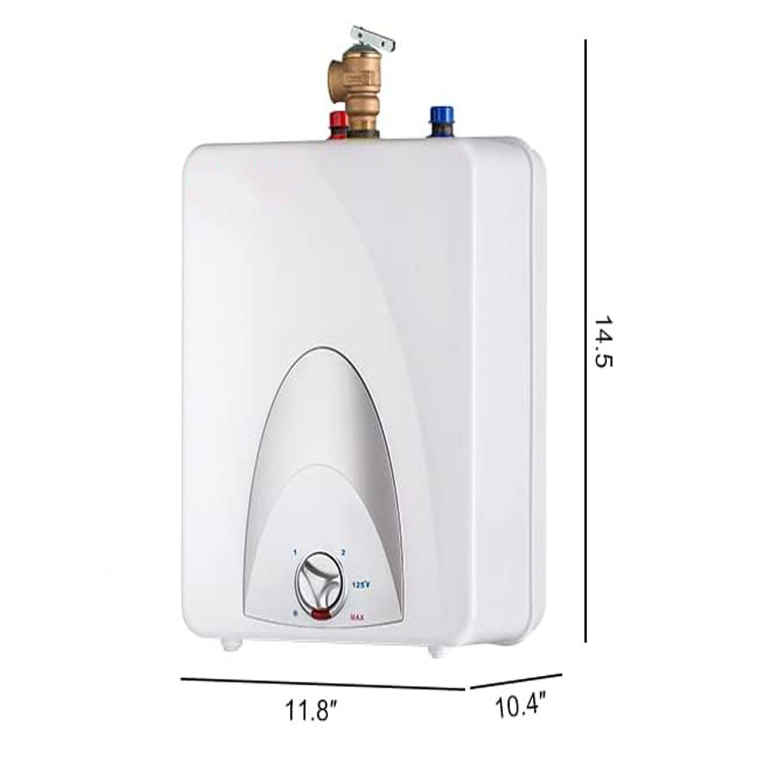 Mini Tank Electric Water Heater 2.5 Gallon with Cord Plug, 1.5KW Portable Hot Water Heaters