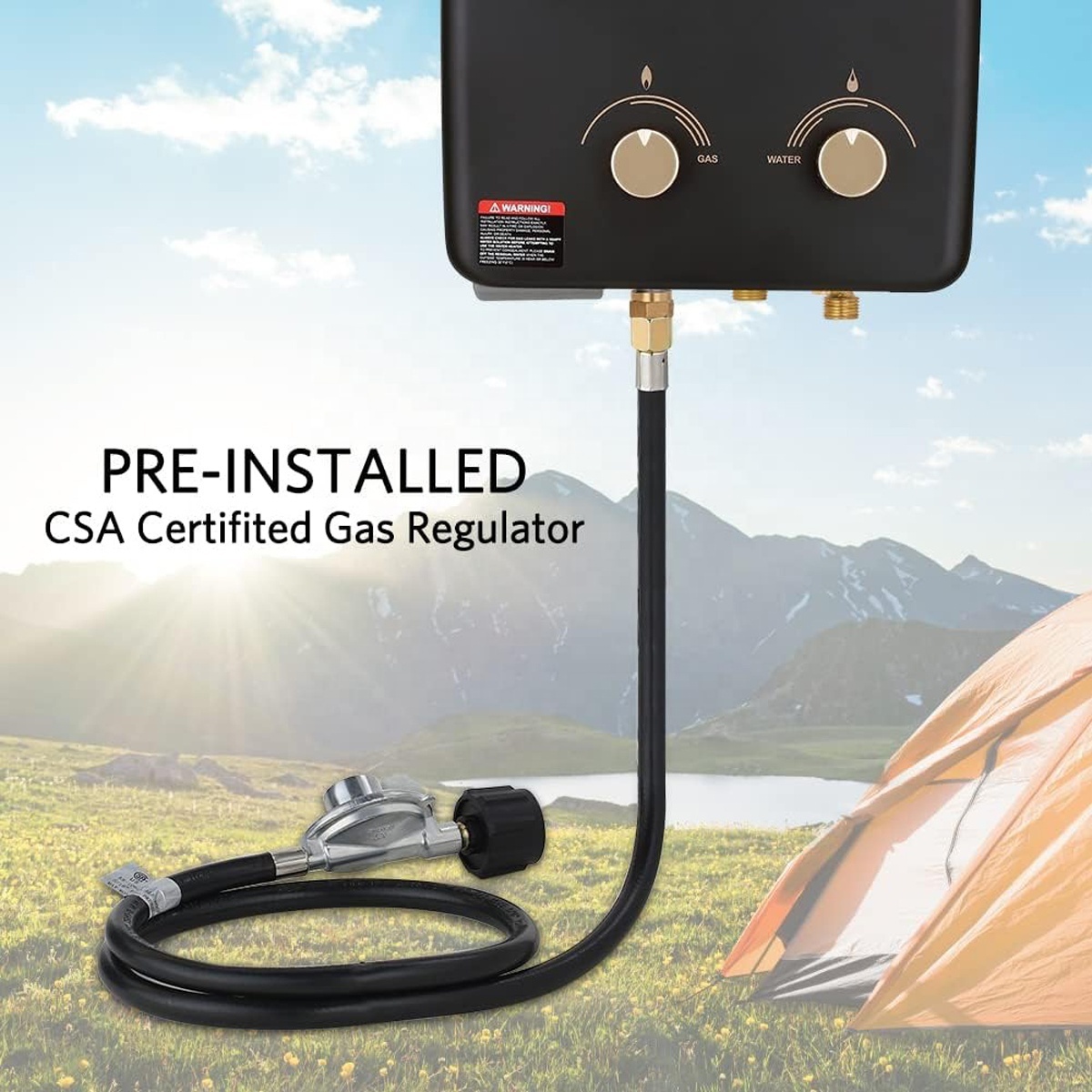 Tankless Water Heater, 5L Portable Propane Gas Water Heater, Outdoor Instant Water Heater for RV Camping