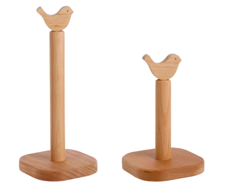 New Standing Paper Towel Holder Kitchen Metal And Wooden Simply Tear Organizer Roll Wooden Paper Towel Holder