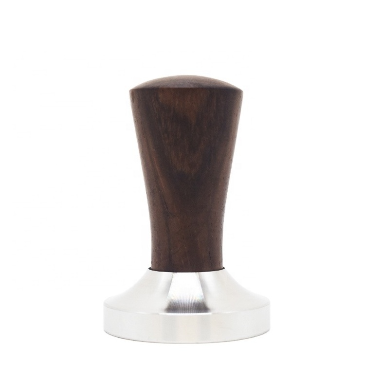 Coffee Tools Accessories 58mm Customizable Stainless Steel Flat Wooden Coffee Tamper Coffee Bean Press