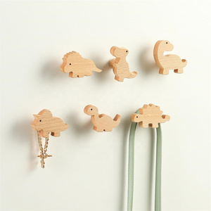 Wholesale Multifunctional Custom shape Beech Wood Handmade Hat Hooks Wood Wall Hooks for Wall