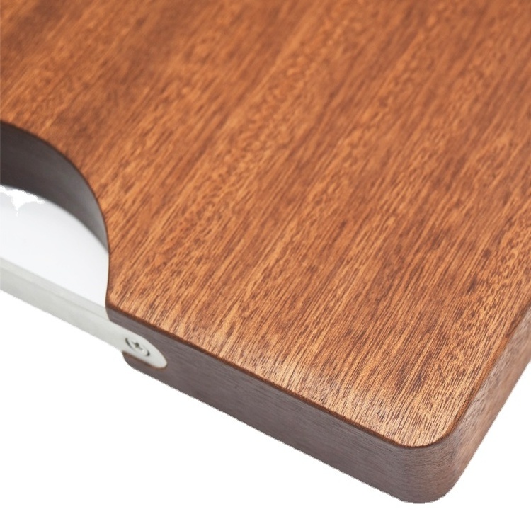 High Quality Sandalwood Cutting Board Sapele wood chopping board with Stainless Steel Handle