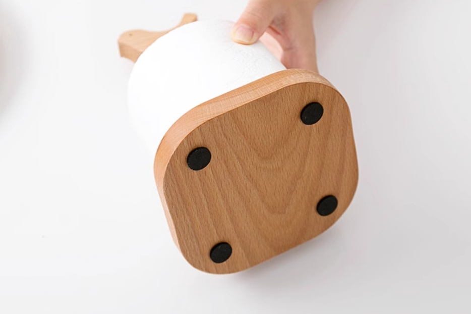 New Standing Paper Towel Holder Kitchen Metal And Wooden Simply Tear Organizer Roll Wooden Paper Towel Holder