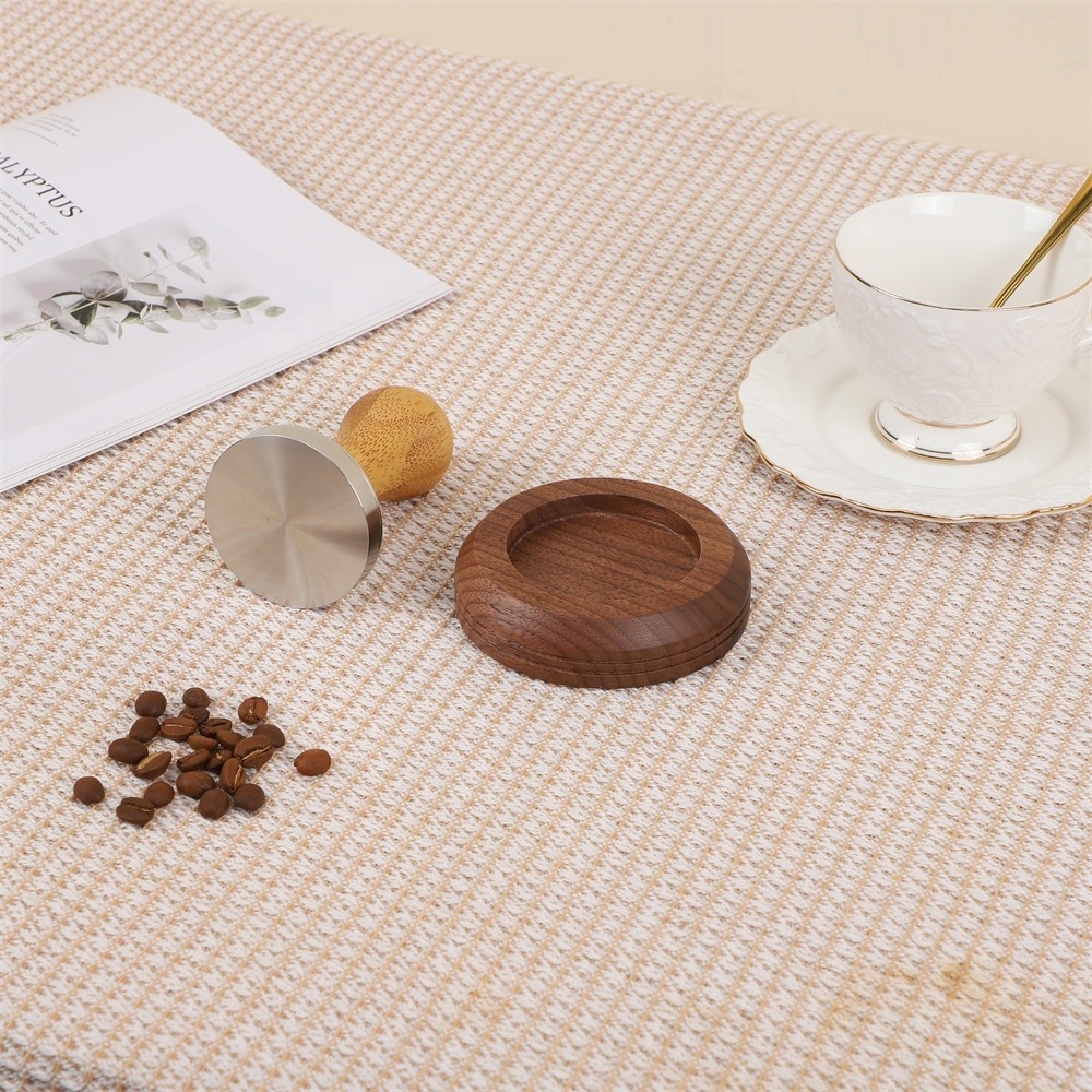 Walnut Wood Coffee Filter Tamper Holder Espresso Tamper Mat Stand Coffee Maker Support Base Rack Coffee Accessories