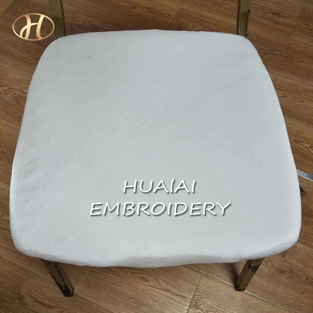 IVORY AND WHITE COLOR HIGH QUALITY SPANDEX ELASTIC STRETCH DINNING SOLID CHAIR SEAT PAD COVERS PROTECTORS FOR WEDDING