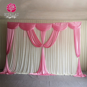 elegant custom pink background curtain fabric for stage wedding party birthday events decoration supplies