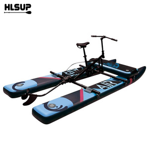 Custom Inflatable Portable Propeller Floating Sea Cycle Exercise Sea Paddle Bike Pedal Bicycle Pedal Water Bike For Sale