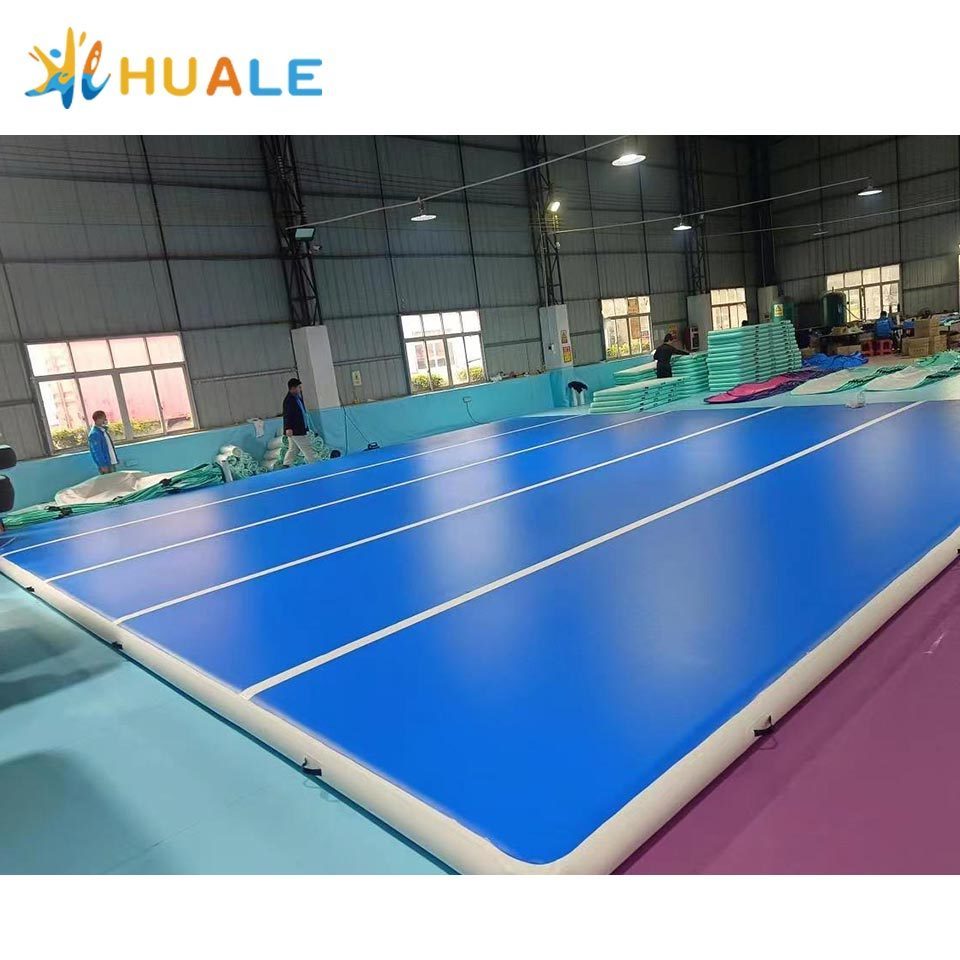 Manufacturer drop stitch fabric 8m pro square tumbled basketball inflat airtrack inflatable tumbling gymnastic mat air track