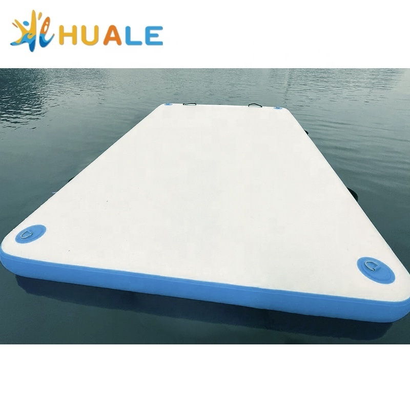 High quality wholesale custom size yacht outdoor waterplay sun bathing inflatable floating island dock platform for sale