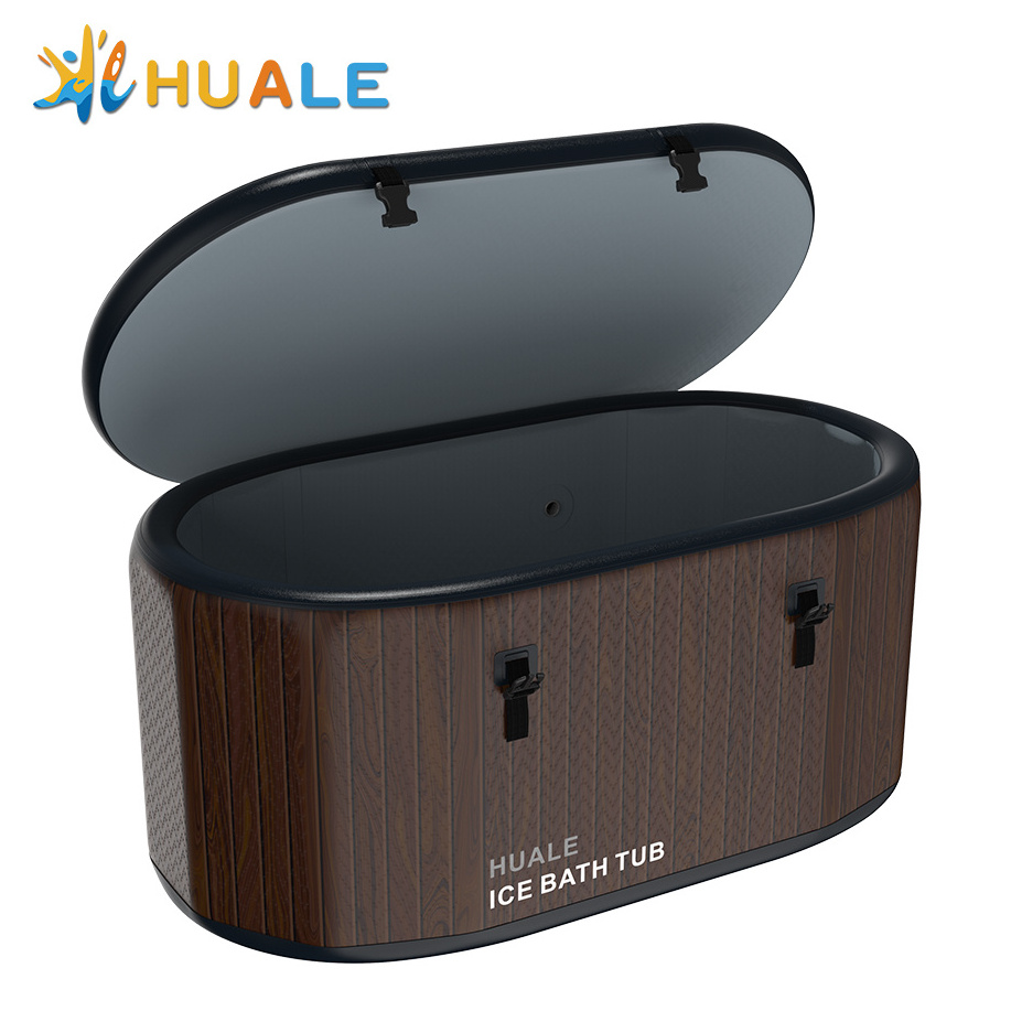 HUALE Customized Size Dropstitch Inflatable Single Portable Ice Tub Barrel Bath Pool Cold Therapy Plunge Ice Bath Recovery Pod