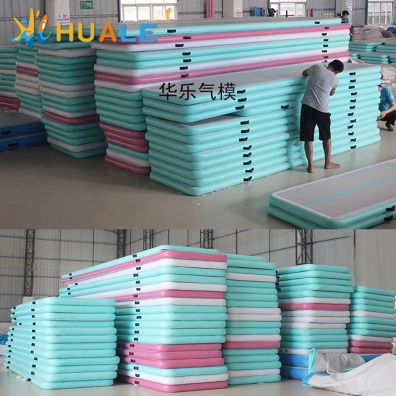 HUALE Customized Cheap Inflatable Gymnastics Mat gym Air Track 8 Inches Thick Tumbling Mats airtrack For Kids Manufacturing