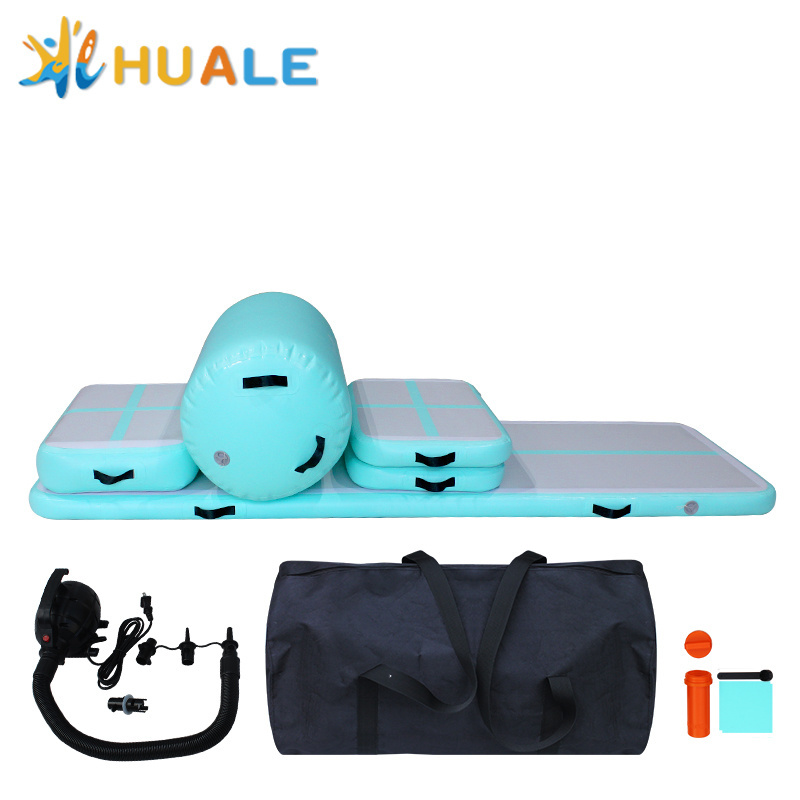 HUALE Customized Cheap Inflatable Gymnastics Mat gym Air Track 8 Inches Thick Tumbling Mats airtrack For Kids Manufacturing