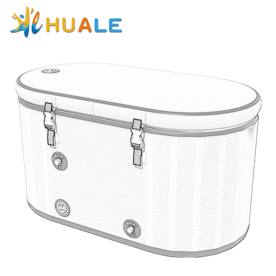 2024 New Customization Adult Home Spa Bath Equip Inflatable Air Ring Foldable Metal Ice Bath Tub Water Chiller