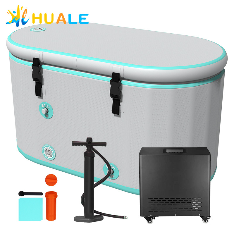 2024 New Customization Adult Home Spa Bath Equip Inflatable Air Ring Foldable Metal Ice Bath Tub Water Chiller