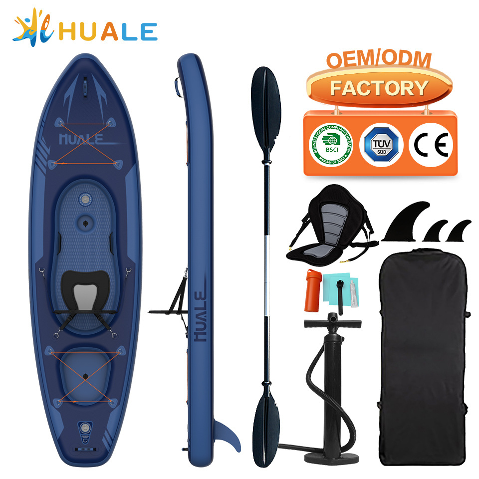 Brand New Single Or Double Person High Pressure All Drop Stitch Inflatable Kayak 2 Person Fishing Canoe Fishing Boat