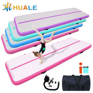 Huale OEM Hot Sale 3m 4m 5m 6m 8m 10m 12m Yoga Gym Inflated Airtrack Mat Inflatable Gymnastics Tumbling Air Track