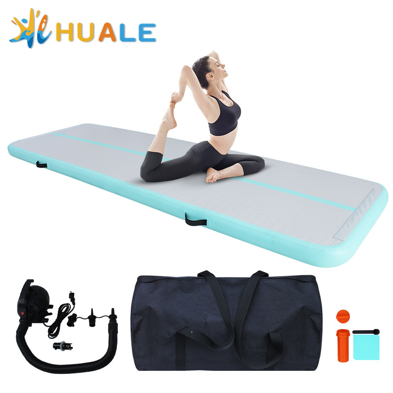 HUALE Manufacturer Adjustable Inflatable Gymnastics Tumbling Mat Exercise Equipment Pads Air Track Jumping Air Mat