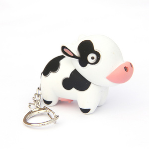 Cow animal LED Keychain flashlight Light with Sound purse keychain