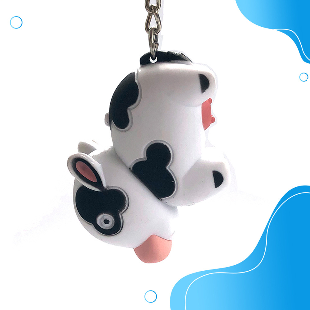 Cow animal LED Keychain flashlight Light with Sound purse keychain